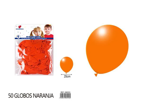 Globo de látex mate de 10 pulgadas 1.8 g, color naranja, 50 piezas