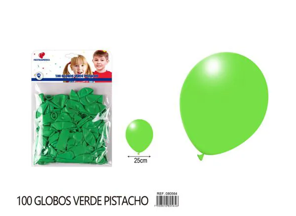 Globo de látex mate de 10 pulgadas 1.8 g, color verde claro, 100 piezas