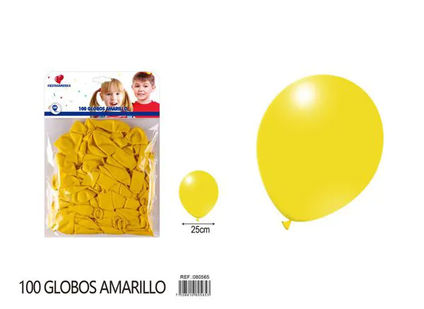 Globo de látex mate de 10 pulgadas 1.8 g, color amarillo, 100 piezas