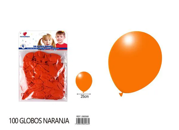 Globo de látex mate de 10 pulgadas 1.8 g, color naranja, 100 piezas