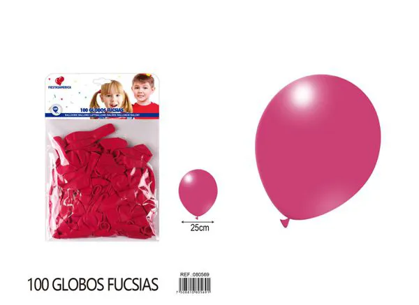 Globo de látex mate de 10 pulgadas 1.8 g, color fucsia, 100 piezas