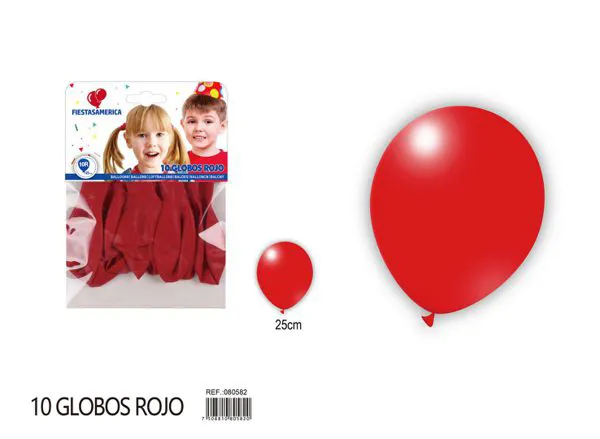 Globo de látex mate de 10 pulgadas 2.2 g, color rojo, 8 piezas