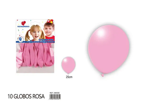 Globo de látex mate de 10 pulgadas 2.2 g, color rosa claro, 10 piezas