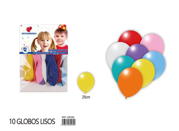 Globo de látex mate de 10 pulgadas 2.2 g, colores surtidos, 10 piezas