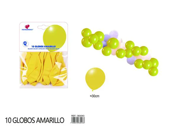 Globo de látex mate de 12 pulgadas 2.8 g, color amarillo, 10 piezas