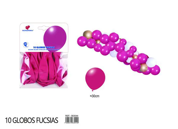 Globo de látex mate de 12 pulgadas 2.8 g, color fucsia, 10 piezas