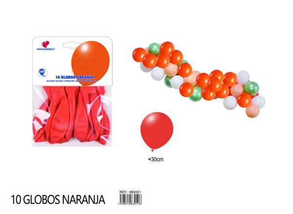 Globo de látex mate de 12 pulgadas 2.8 g, color naranja, 10 piezas
