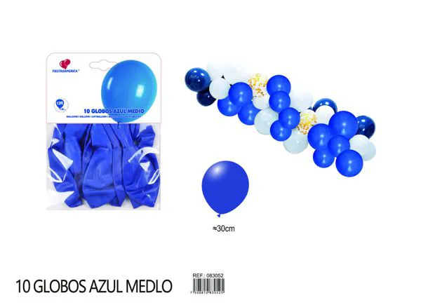 Globo de látex mate de 12 pulgadas 2.8 g, color azul rey, 10 piezas