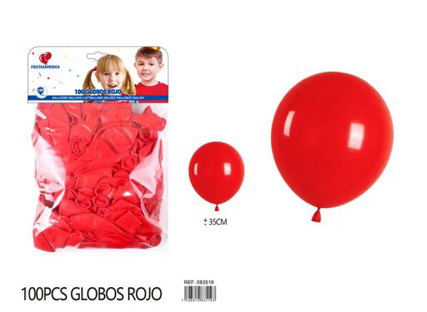 Globo de látex mate de 12 pulgadas 2.8 g, color rojo, 100 piezas