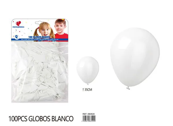 Globo de látex mate de 12 pulgadas 2.8 g, color blanco, 100 piezas
