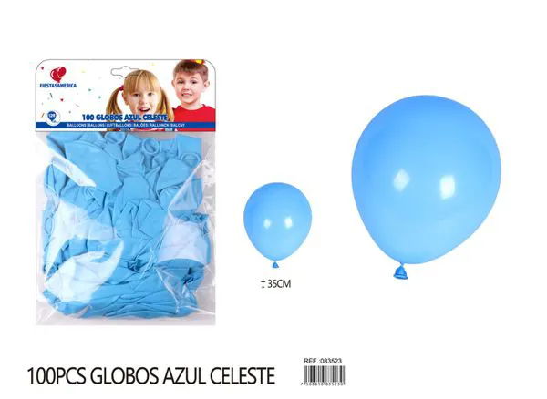 Globo de látex mate de 12 pulgadas 2.8 g, color azul claro, 100 piezas