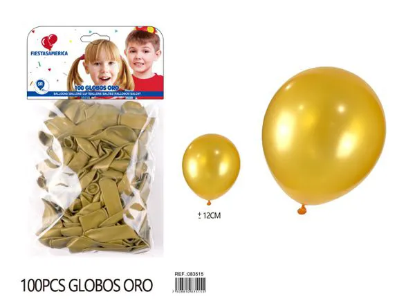 Globo perlado de 5 pulgadas, color dorado, 100 piezas