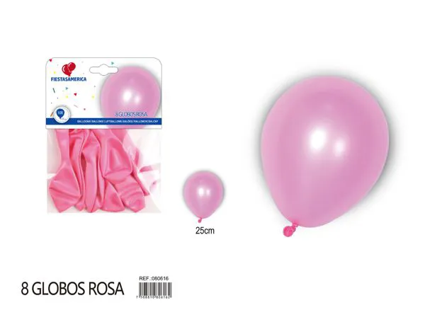Globo perlado de 10 pulgadas, color rosa oscuro, 8 piezas