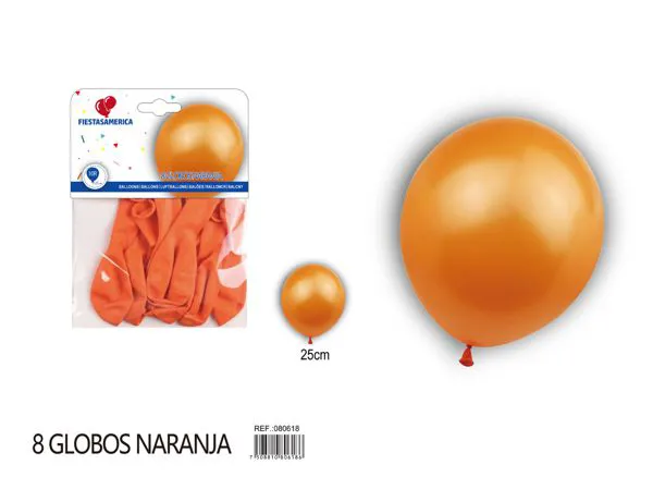 Globo perlado de 10 pulgadas, color naranja, 8 piezas