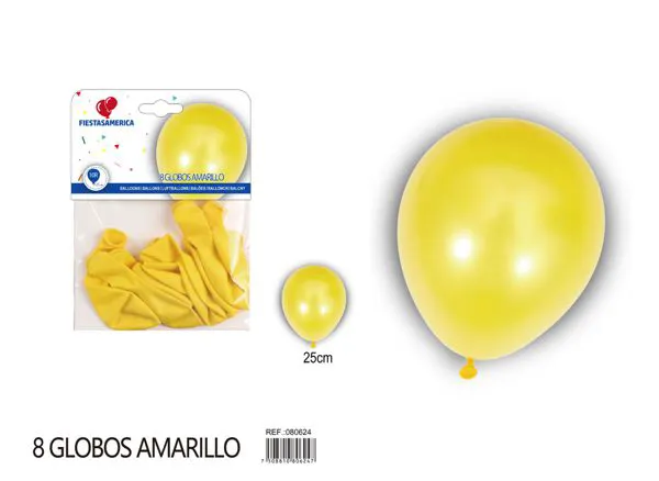 Globo perlado de 10 pulgadas, color amarillo, 8 piezas