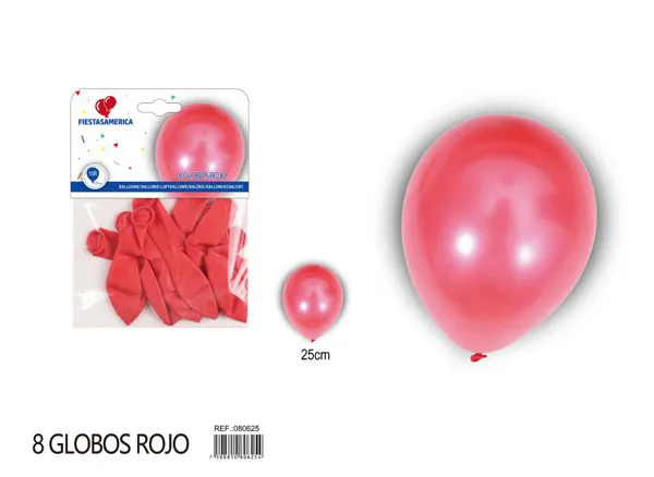 Globo perlado de 10 pulgadas, color rojo, 8 piezas