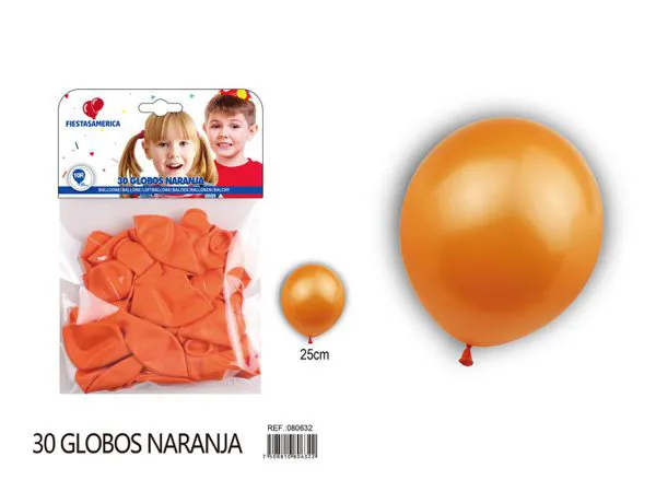 Globo perlado de 10 pulgadas, color naranja, 30 piezas
