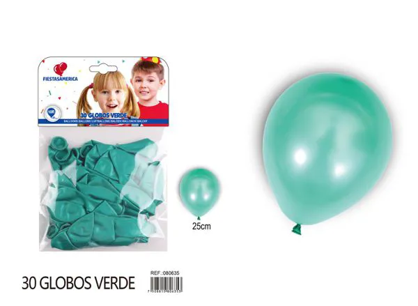 Globo perlado de 10 pulgadas, color verde, 30 piezas