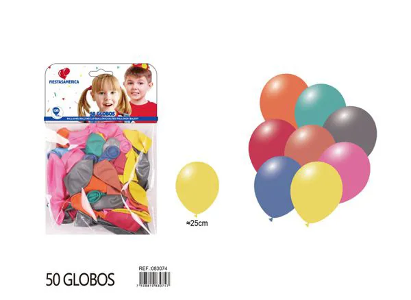 Globo redondo perlado de 10 pulgadas, surtido, 50 piezas