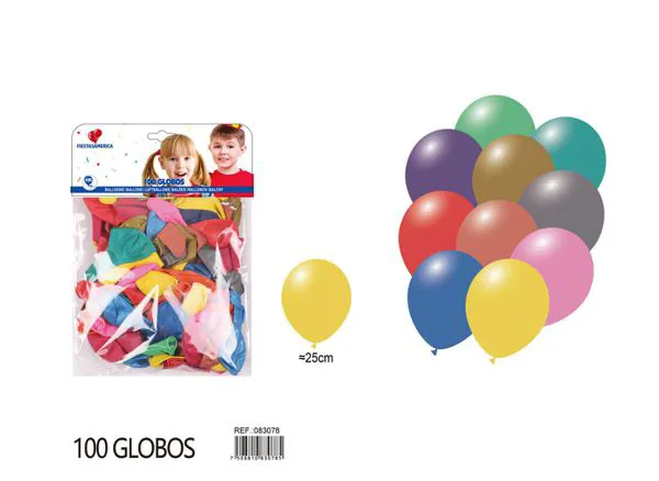 Globo redondo perlado de 10 pulgadas, surtido, 100 piezas