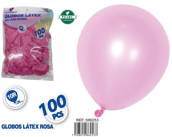 Globo perlado de 10 pulgadas, color rosa claro, 100 piezas