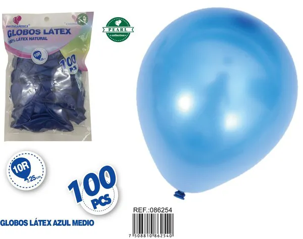 Globo perlado de 10 pulgadas, color azul oscuro, 100 piezas