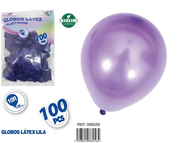Globo perlado de 10 pulgadas, color morado, 100 piezas