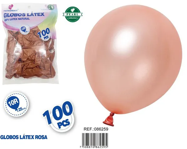 Globo perlado de 10 pulgadas, color oro rosa, 100 piezas
