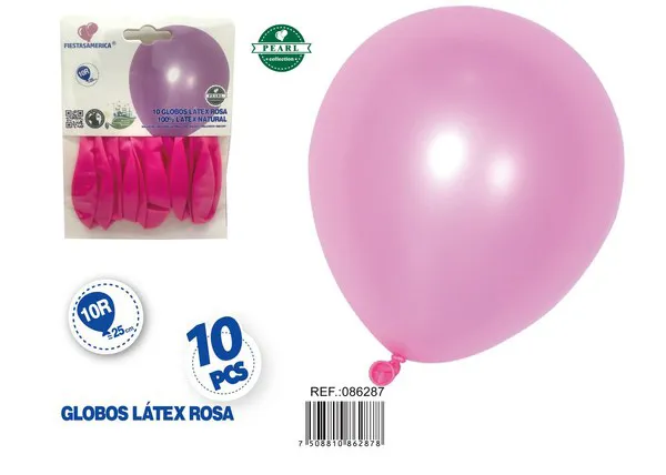 Globo perlado de 10 pulgadas, color rosa, 10 piezas