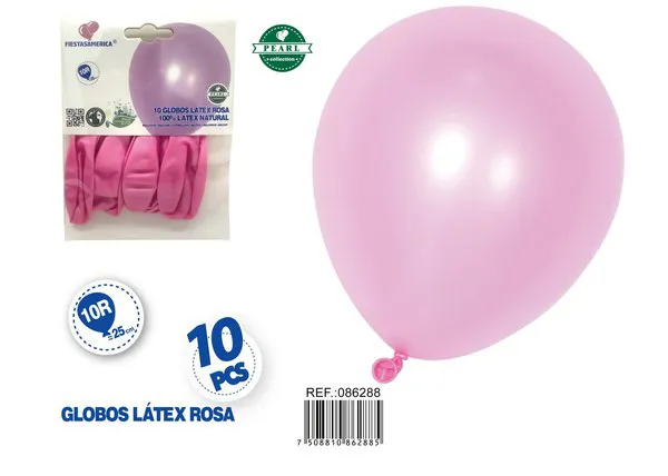 Globo perlado de 10 pulgadas, color rosa claro, 10 piezas