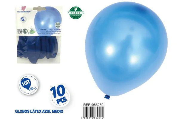 Globo perlado de 10 pulgadas, color azul oscuro, 10 piezas