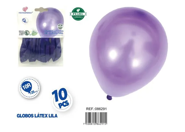 Globo perlado de 10 pulgadas, color morado, 10 piezas