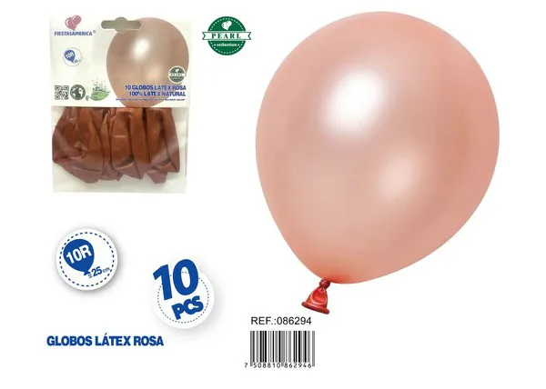 Globo perlado de 10 pulgadas, color oro rosa, 10 piezas