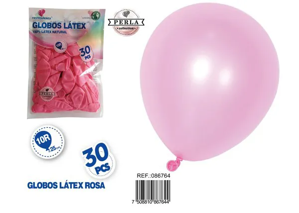 Globo perlado de 10 pulgadas, color rosa claro, 30 piezas
