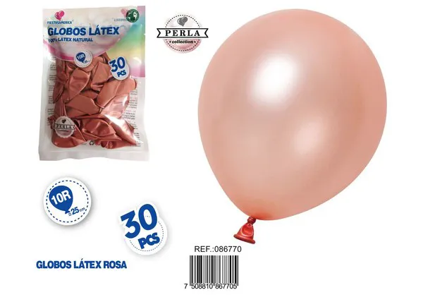 Globo perlado de 10 pulgadas, color oro rosa, 30 piezas