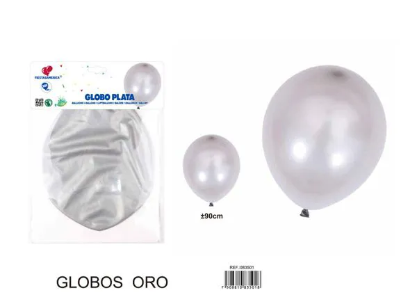Globo grande perlado de 36 pulgadas, color plateado, 1 pieza