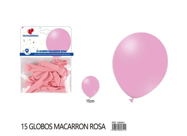 Globo color macaron de 5 pulgadas, color rosa, 15 piezas