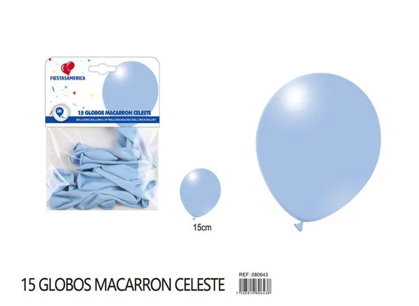 Globo color macaron de 5 pulgadas, color azul, 15 piezas