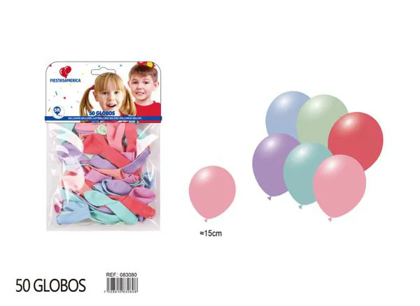 Globo color macaron de 5 pulgadas, surtido, 50 piezas