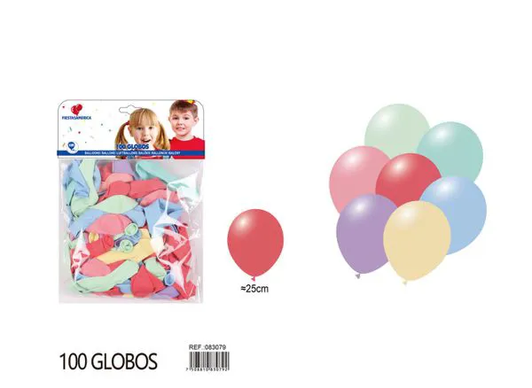 Globo redondo color macaron de 10 pulgadas, surtido, 100 piezas