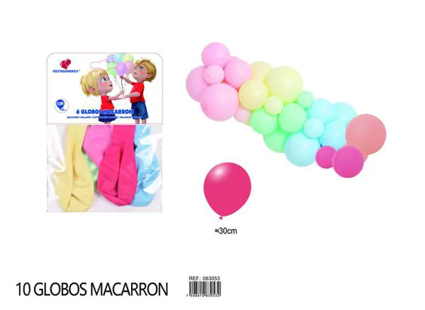 Globo color macaron de 12 pulgadas, surtido (azul, verde, rojo, amarillo, rosa, naranja), 6 piezas
