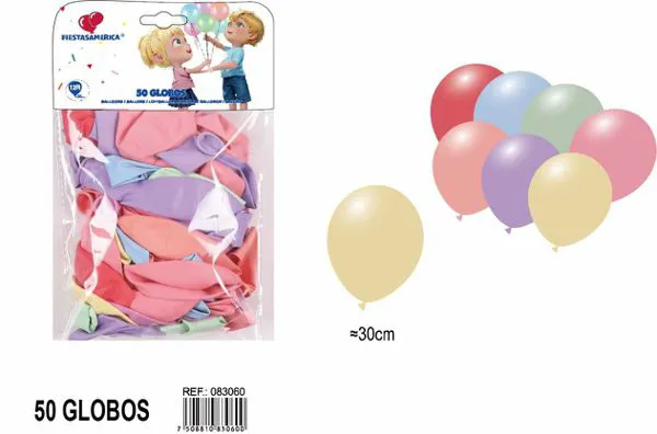 Globo color macaron de 12 pulgadas, surtido, 50 piezas