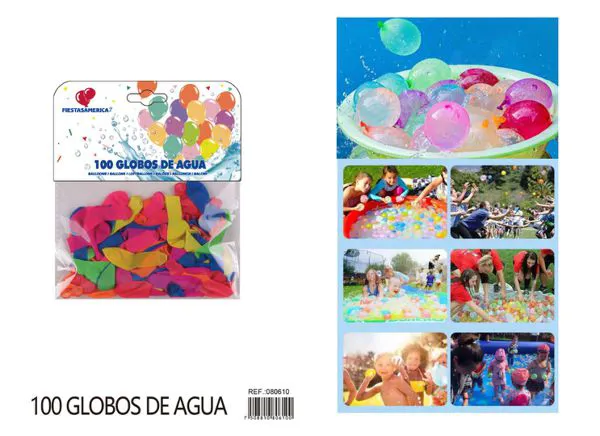 Globo de agua neón número 3 grande, surtido, 100 piezas