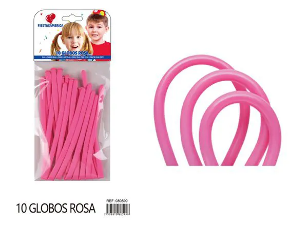 Globo largo modelador de látex mate 260, color rosa oscuro, 10 piezas