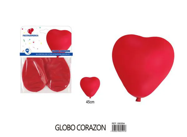 Globo de látex mate de corazón de 18 pulgadas, color rojo, 1 pieza
