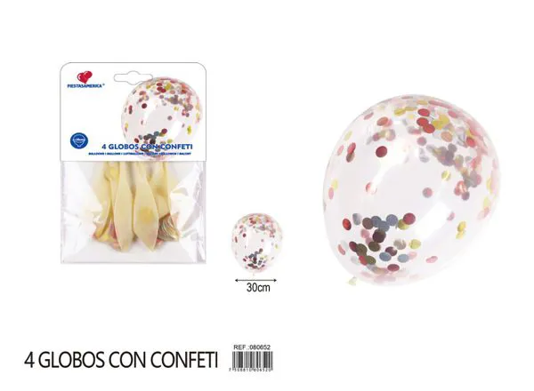 Globo con lentejuelas redondas, 2.8 g, multicolor (dorado, plateado, rojo, oro rosa), 4 piezas