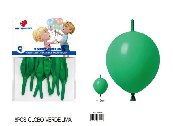 Globo de látex mate con cola de 6 pulgadas, color verde oscuro, 8 piezas
