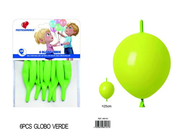 Globo de látex mate con cola de 10 pulgadas, color verde manzana, 6 piezas