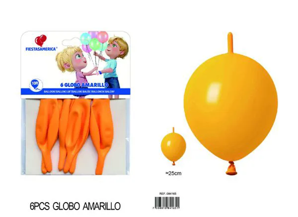 Globo de látex mate con cola de 10 pulgadas, color amarillo limón, 6 piezas