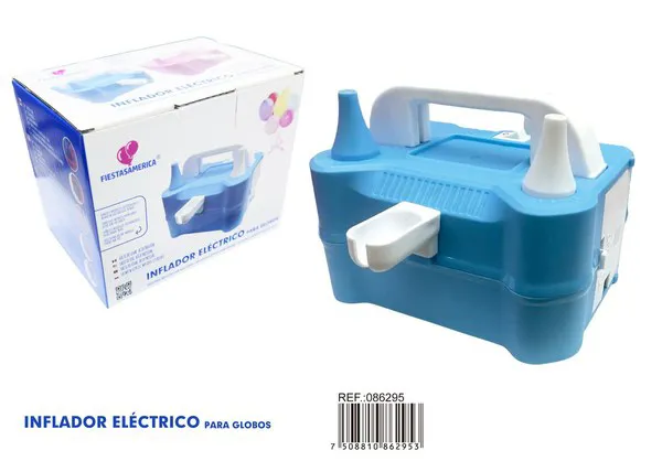 Inflador eléctrico de globos pequeño (enchufe americano), color azul